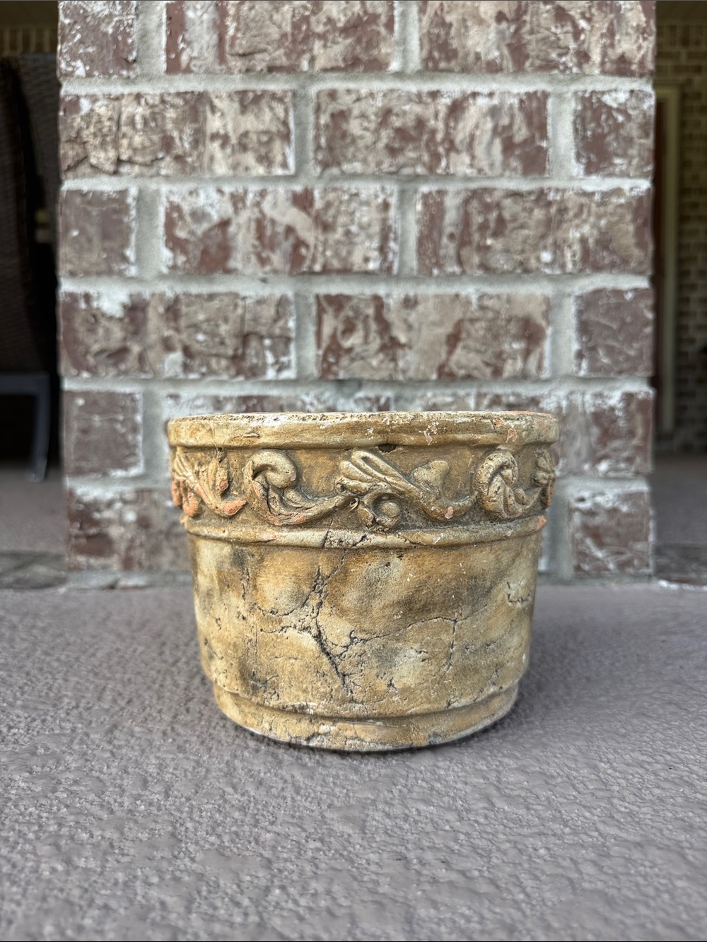Decorative Rustic Stone Planter - Beige